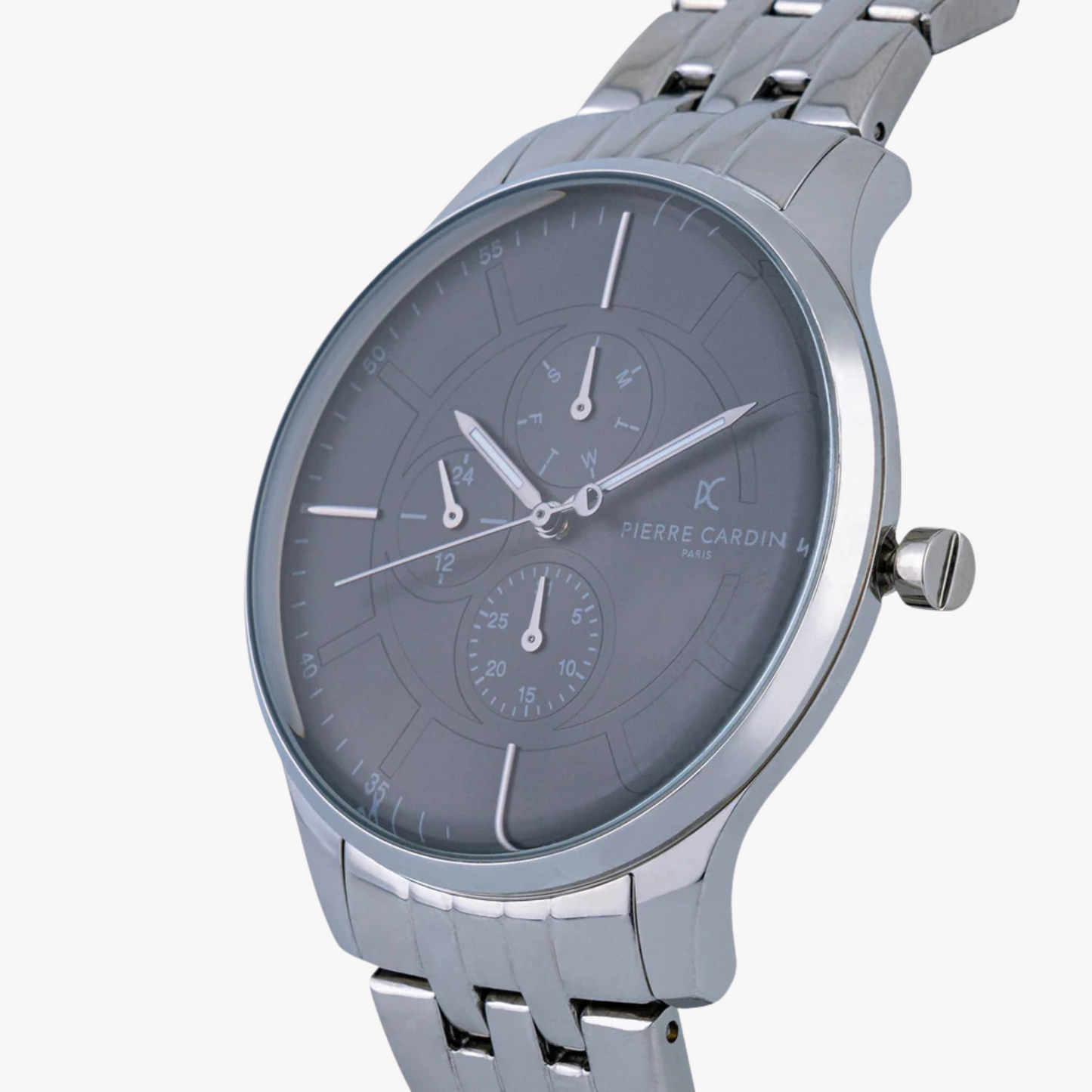 Pierre Cardin Men's Silver Watch, Black Dial | Pc902731f108